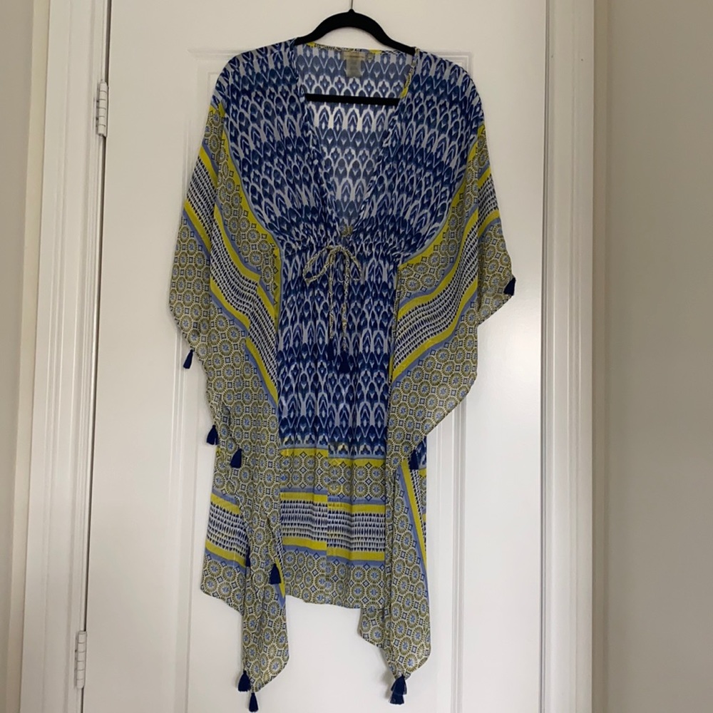 Bleu Rod Beattie Chiffon Caftan Swim Cover